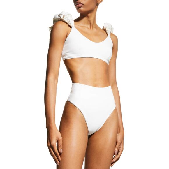 Maygel Coronel Cotta Ruffle Two-Piece Bikini Set - One Size - Nmx White - Picture 2 of 4